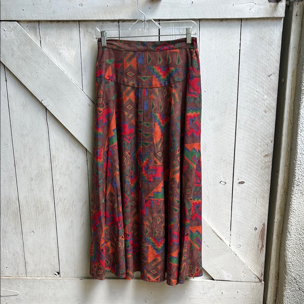 Vintage Aztec Geometric 80s Patterned Skirt